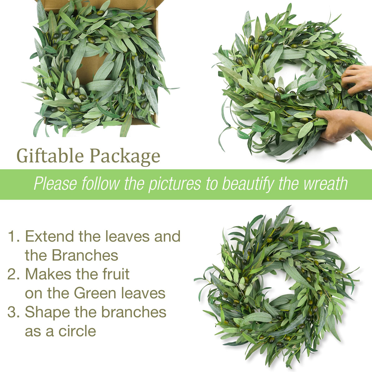 HomeKaren reusable wreath front-door display ready for year-round styling.