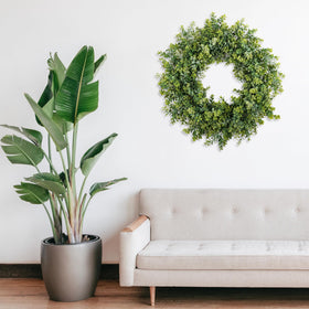 HomeKaren gift-ready wreath offers a charming seasonal decor idea for birthdays and celebrations.