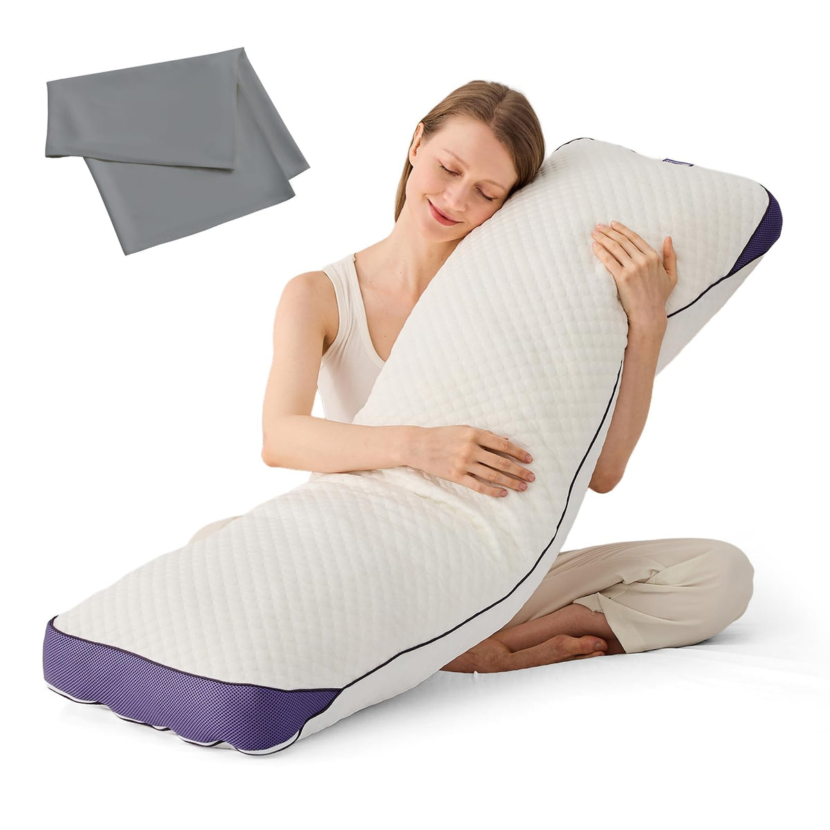 HOMELAB adjustable memory foam body pillow bundle supports customizable comfort