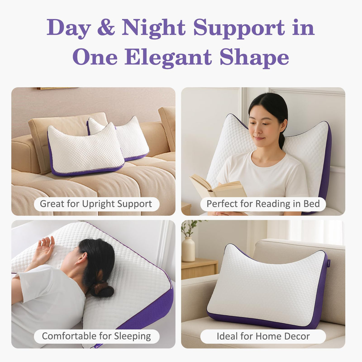 HOMELAB Curve Pillow bottom zipper for adjustable firmness