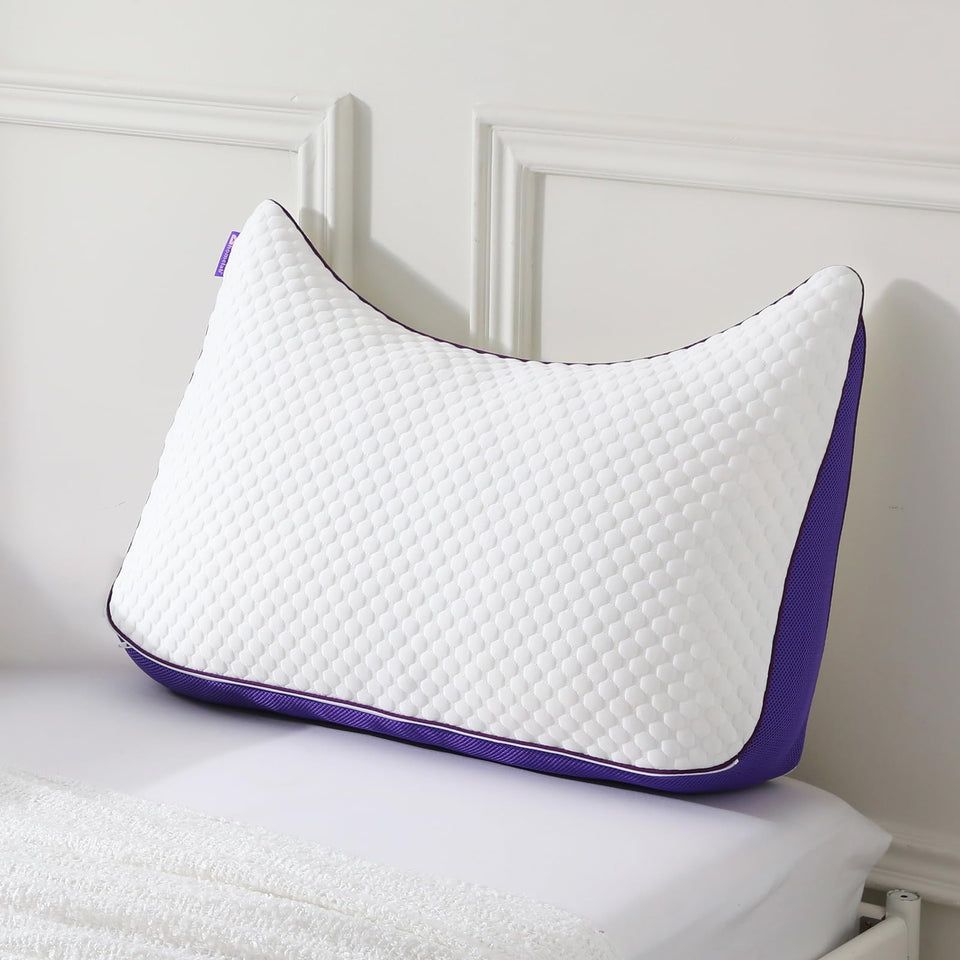 HOMELAB Curve Pillow front view shows neck support and plush comfort