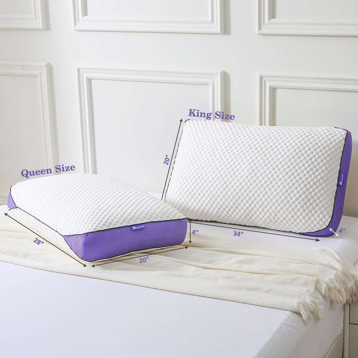 HOMELAB king-size pillow fits standard pillowcases for easy setup
