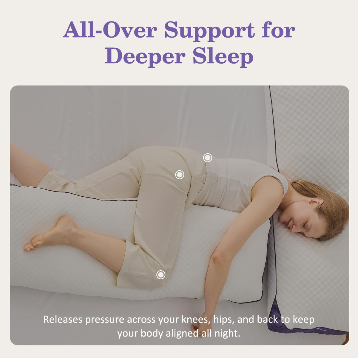 HOMELAB long pillow supports side sleeping with spine-friendly alignment
