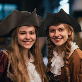 HOMELEX brown pirate hat close-up, sturdy material for immersive role-play.