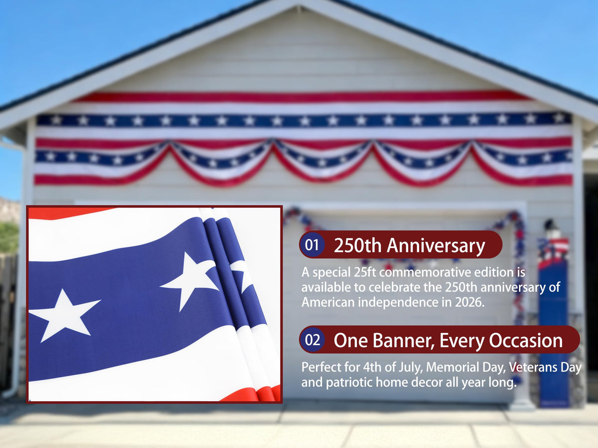 HOMELEX USA bunting flag balcony decor for celebratory outdoor space