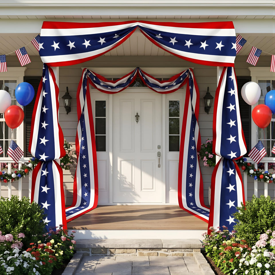 HOMELEX USA bunting flag doorway display for patriotic celebrations
