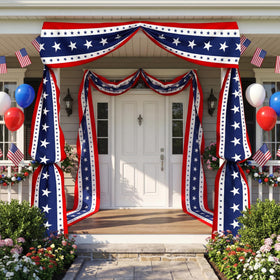 HOMELEX USA bunting flag front view; ideal curb appeal for patriotic celebrations