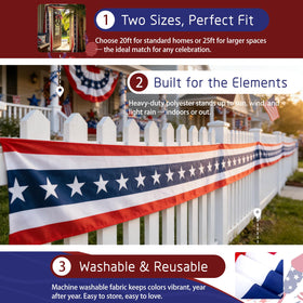HOMELEX USA bunting flag indoor display adds seasonal elegance