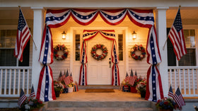 HOMELEX USA bunting flag porch decor enhances curb appeal during holidays
