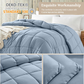 Homelike Moment Comforter shown with four corner tabs for secure duvet pairing.