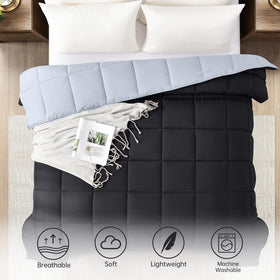 Homelike Moment all-season comforter demonstrating lightweight warmth for year-round use.