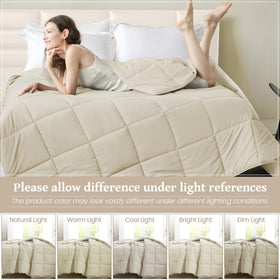 Homelike Moment duvet insert in beige, breathable all-season layering.