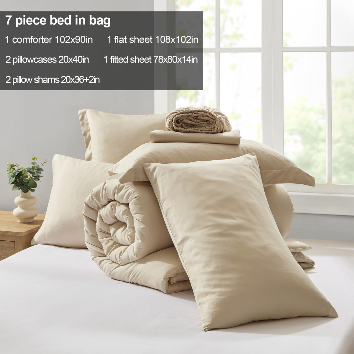 Homelike Moment 7-piece contents laid out for an easy bedroom refresh.