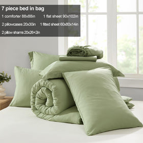 Homelike Moment sage green pillow shams complete the coordinated look.