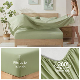 Homelike Moment sage green pillowcases enhance comfort and easy care.