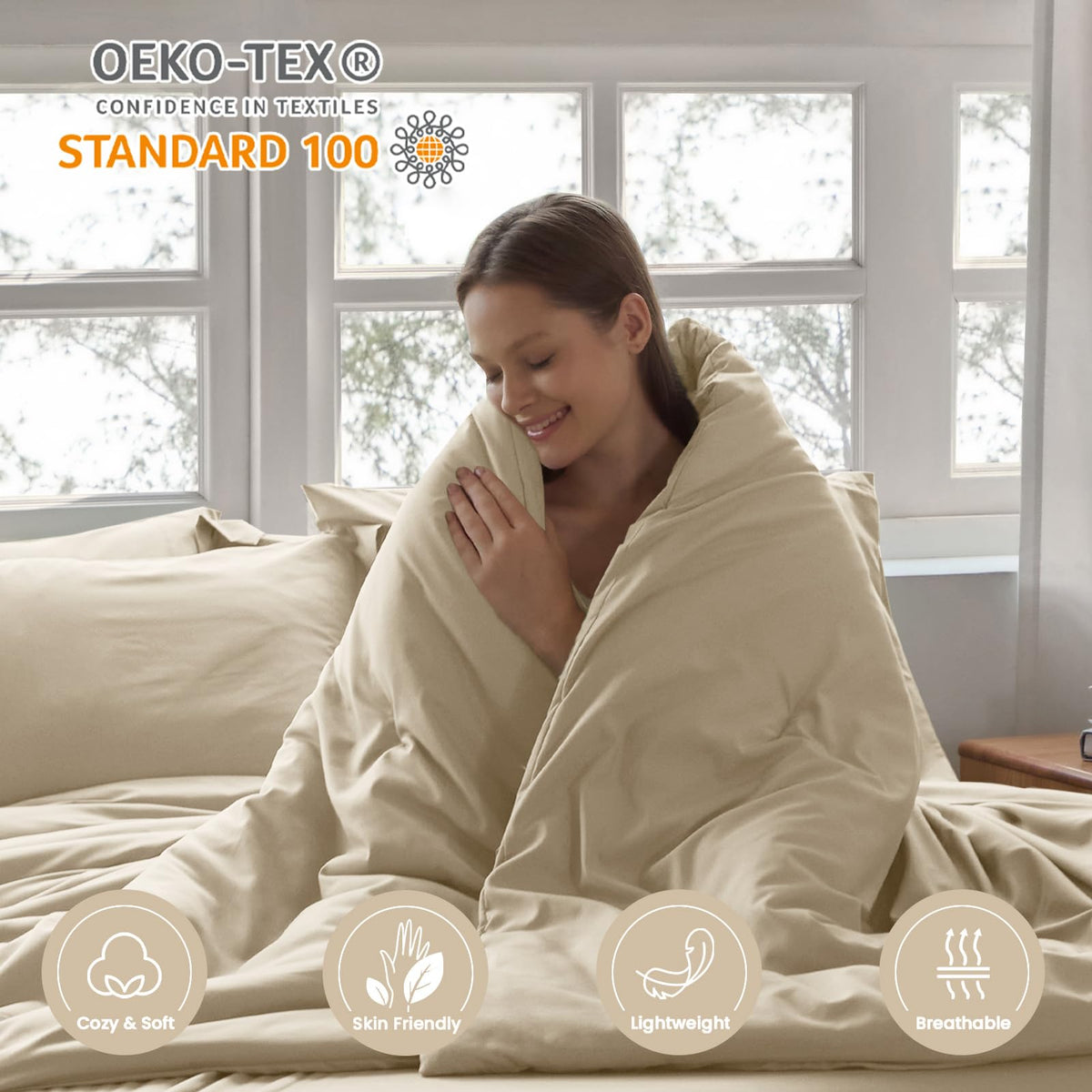 Homelike Moment queen fitted sheet fits up to 14 inches depth for secure sleep
