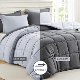 Homelike Moment reversible comforter grey and light gray, versatile mood matching your sheets.