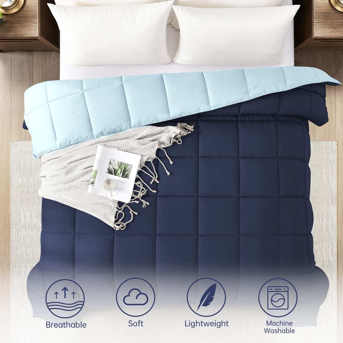 Homelike Moment twin comforter on bed for all-season use.