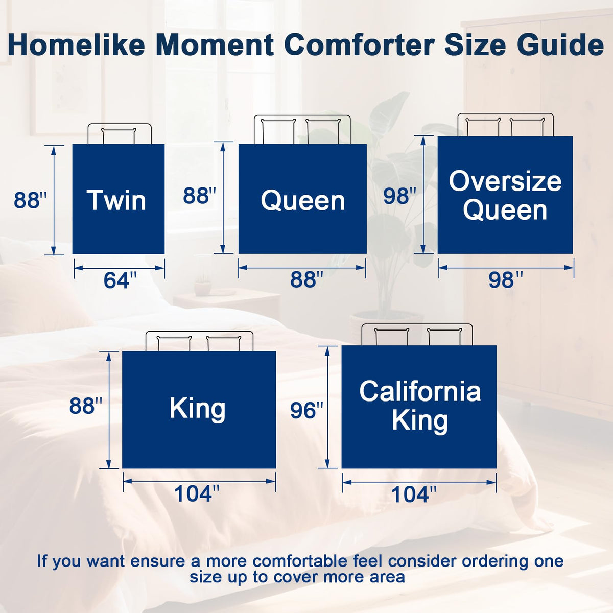 Homelike Moment twin comforter size options guide for beds