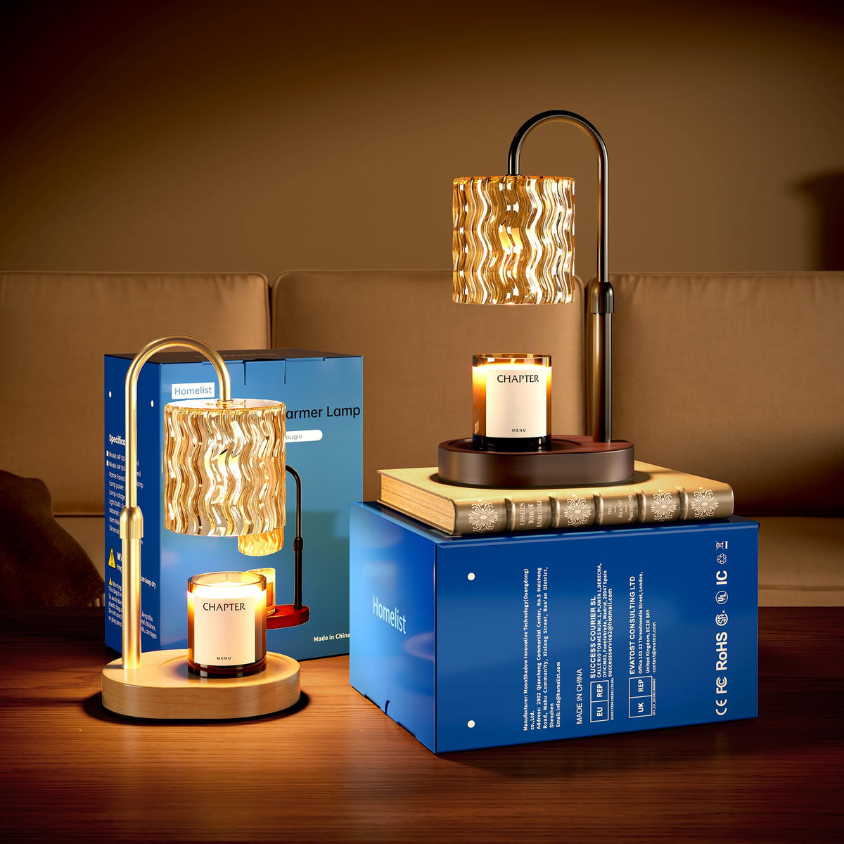 Homelist candle warmer lamp in living room creates calm ambiance
