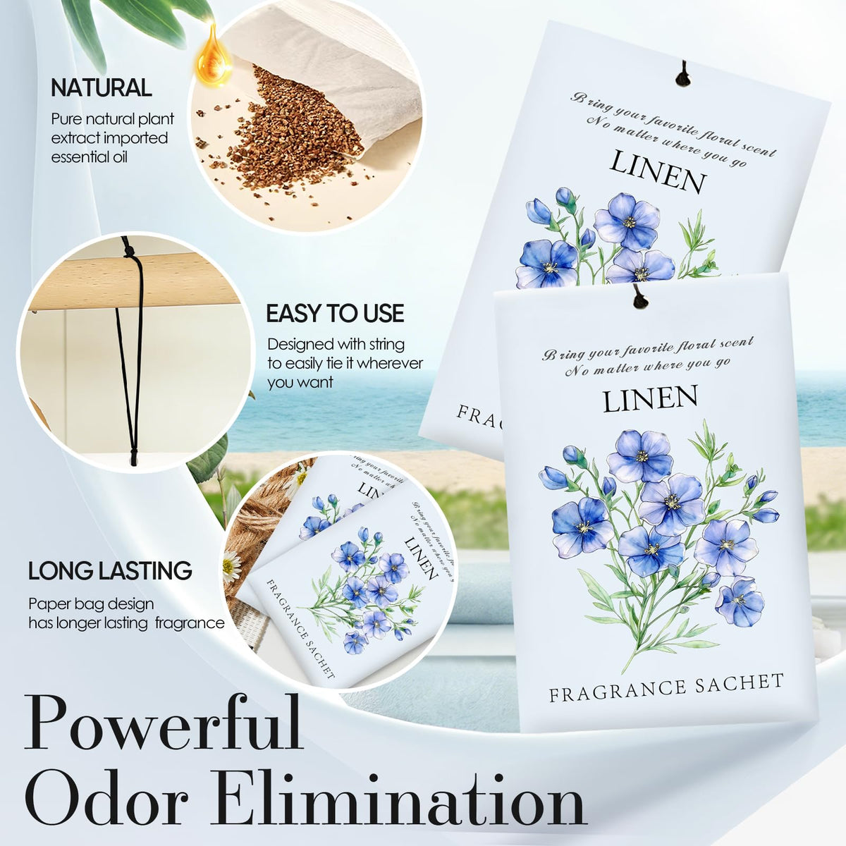 HOMELLAX Lavender Sachet in car delivering long-lasting fresh scent.