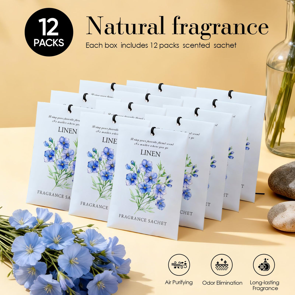 HOMELLAX Linen Scented Sachet in wardrobe refreshing fabrics.