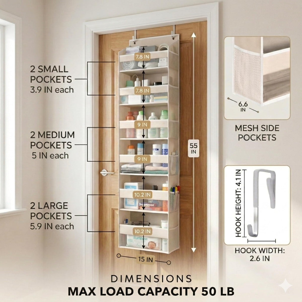 HOMELUX THEORY six front pockets designed for easy access items