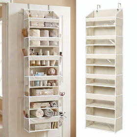 HOMELUX THEORY 6-tier over-the-door organizer in ivory to maximize closet space