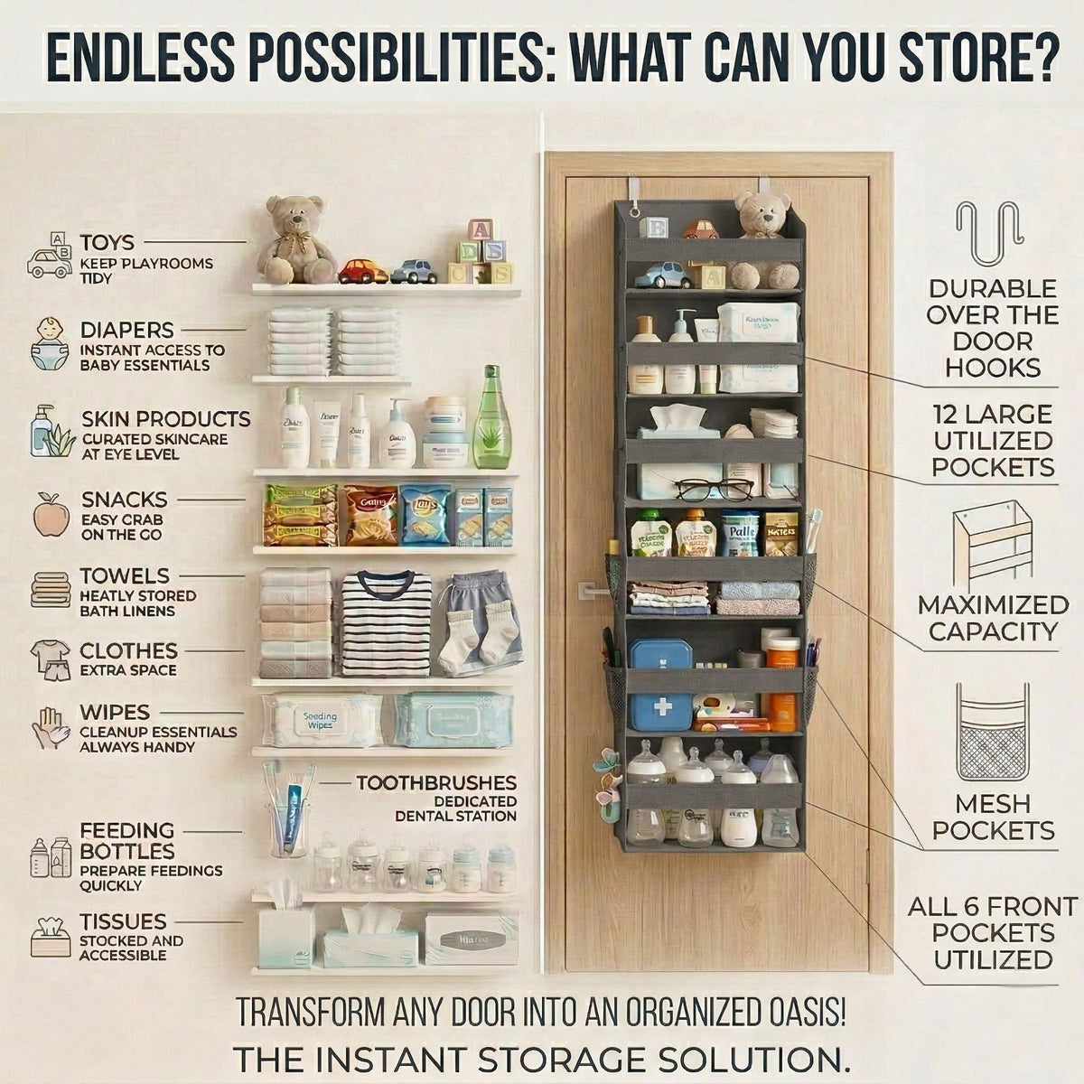 Homelux Theory organizer dimensions help gauge door-fit and capacity.