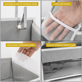 Homelux Theory hanging setup on door reduces closet clutter