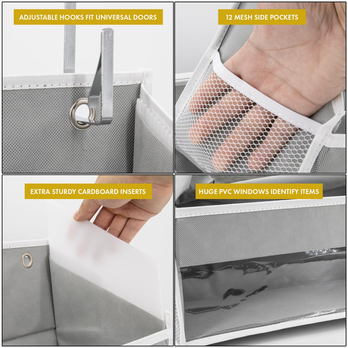 Homelux Theory twelve side pockets maximize small-item storage.