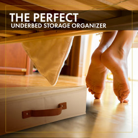 HOMELUX THEORY compact bedroom storage neatly tucked under the bed setup.