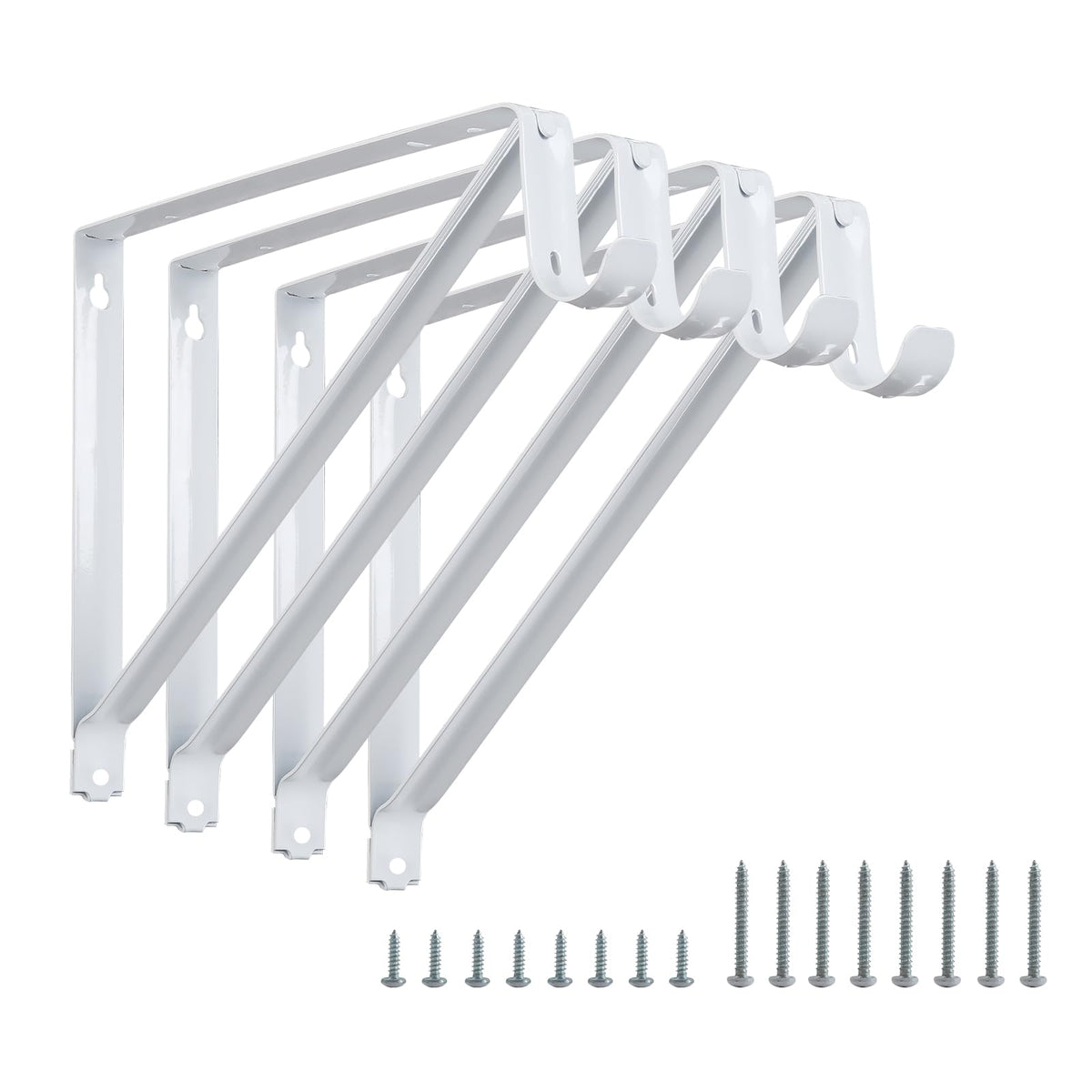HOME MASTER HARDWARE closet rod bracket 11x9.5 white with sturdy support for shelves and rods