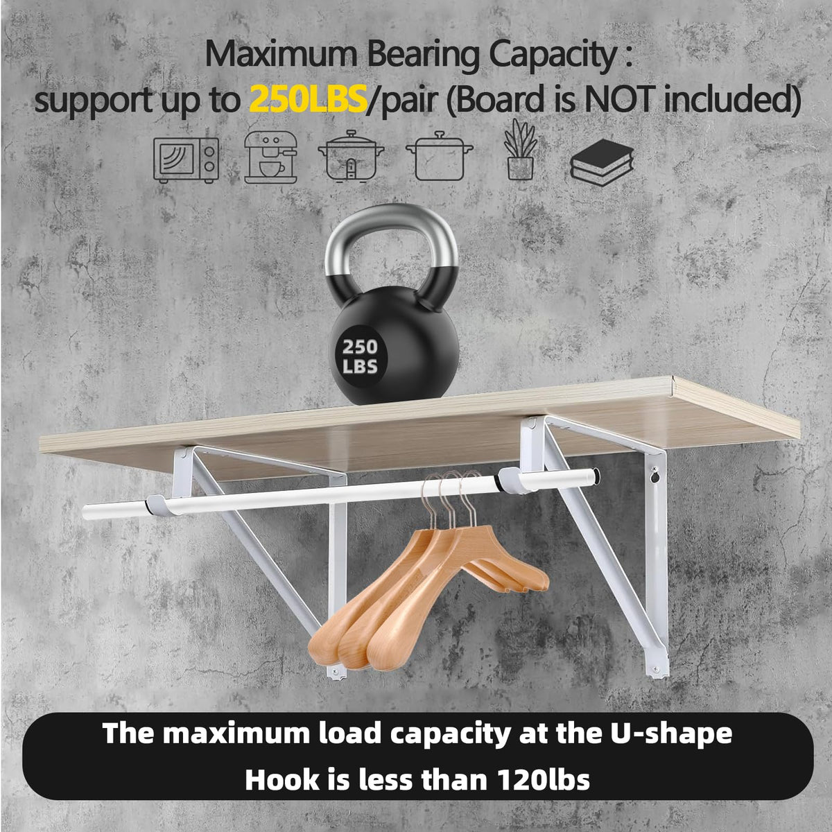 HOME MASTER HARDWARE four-pack rod and shelf brackets maximize storage while maintaining clean aesthetics
