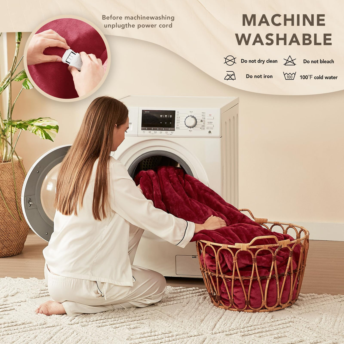 Machine washable design for easy care and lasting softness