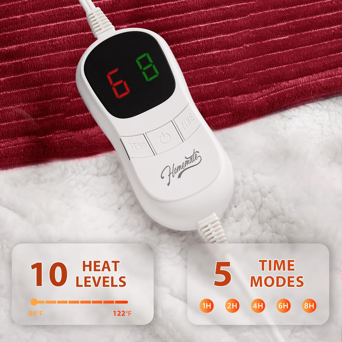 Even heat distribution across a wide area for consistent comfort.