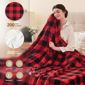 Homemate Electric Blanket Throw on a bed showing versatile home comfort.