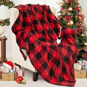Homemate Electric Blanket Throw with soft flannel texture for cozy warmth.