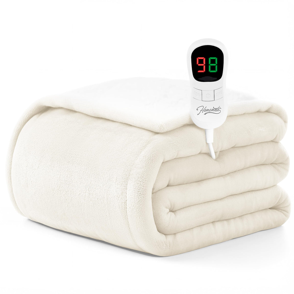 Homemate heated blanket closeup fabric texture for soft, cozy warmth