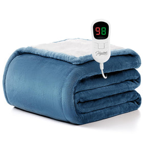 Homemate heated blanket on a bed shows cozy warmth and even heat coverage.
