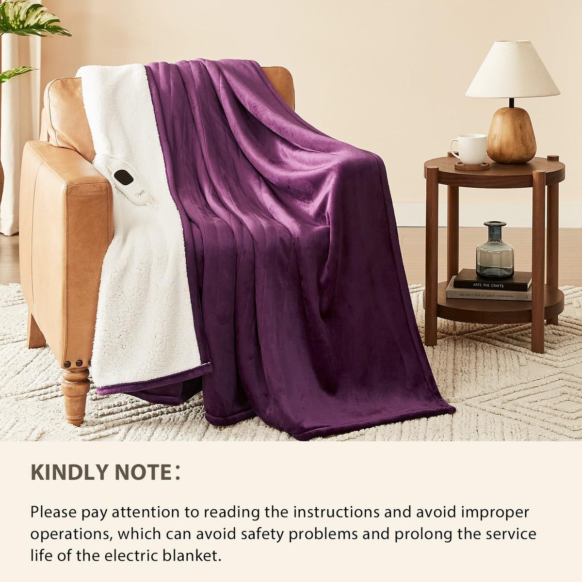 Auto-off feature on Homemate blanket enhances safety and convenience.