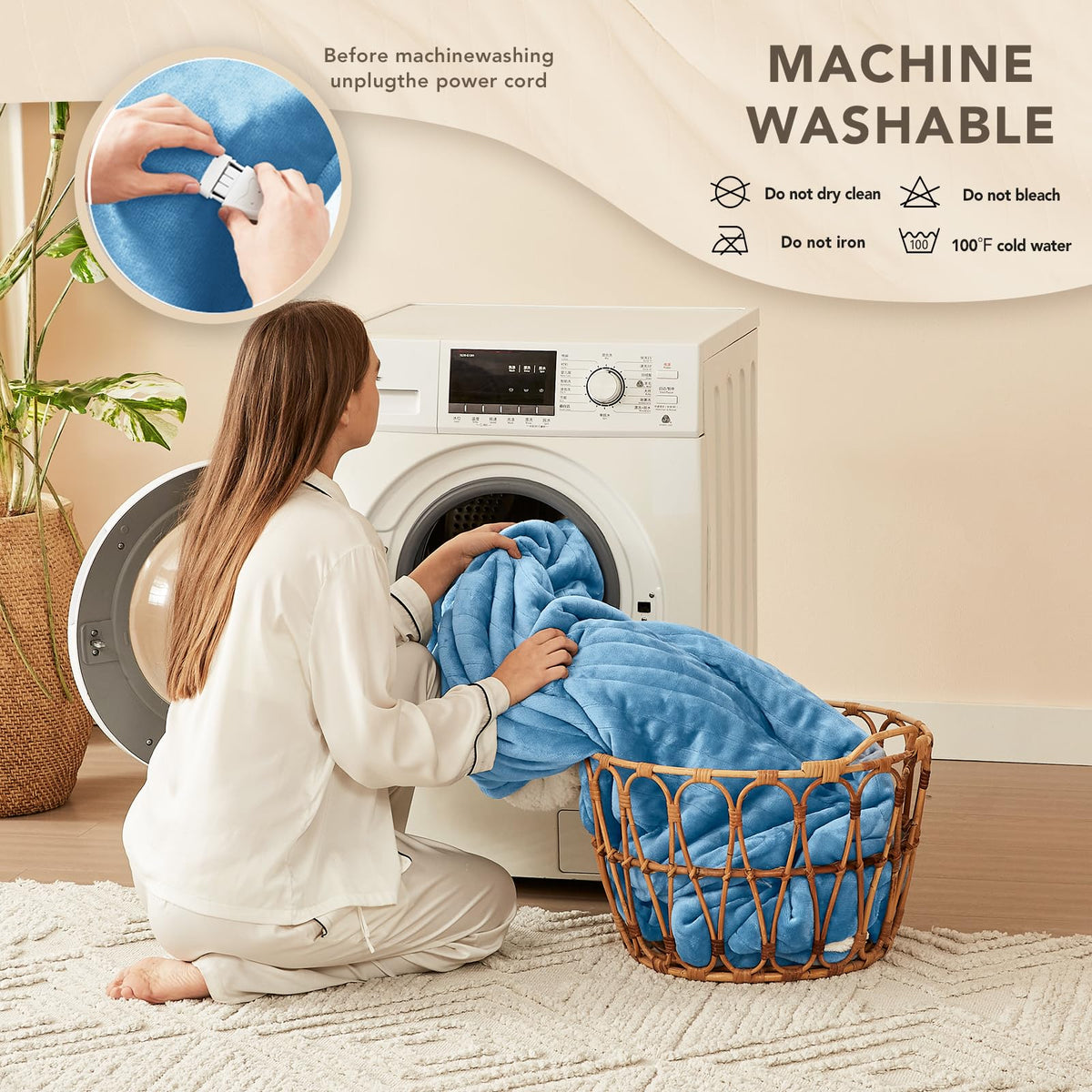 Homemate blanket features a larger heating area for even warmth.