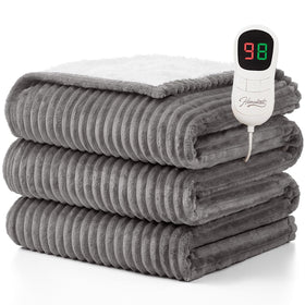 Homemate heated blanket throw on bed for warm morning comfort