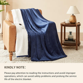Homemate heated blanket throw uses durable fabric that resists shedding.