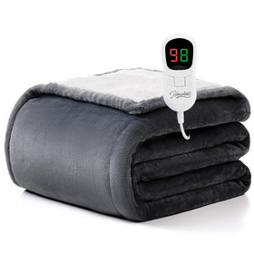 Homemate heated blanket on bed delivers cozy warmth for bedtime relaxation.