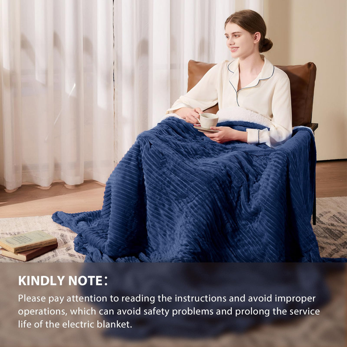 Homemate large heating area ensures uniform warmth across the throw.