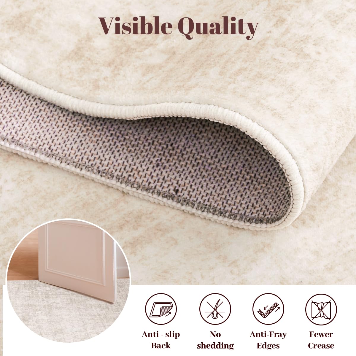 Homemate rug with non-slip backing stays secure on floors