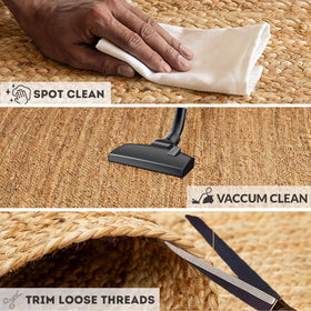 Homemonde entryway-friendly rug fits under furniture without obstruction and keeps paths clear.