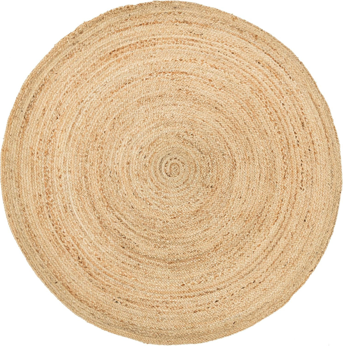 HOMEMONDE handwoven jute rug 4ft round provides natural texture in living spaces.
