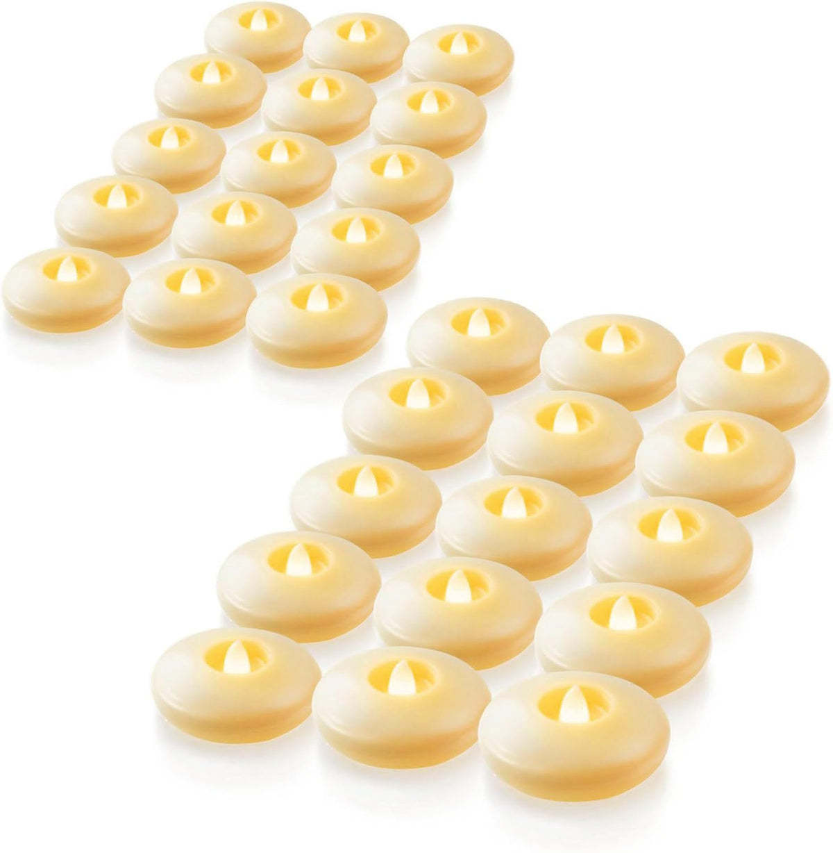 Homemory floating candle with ivory base enhances centerpieces with safe, flameless glow.